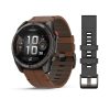 Garmin fēnix® 8 Pro – 51 mm, AMOLED - Sapphire, Karbongrå DLC-titan med kastanjefarget skinnrem