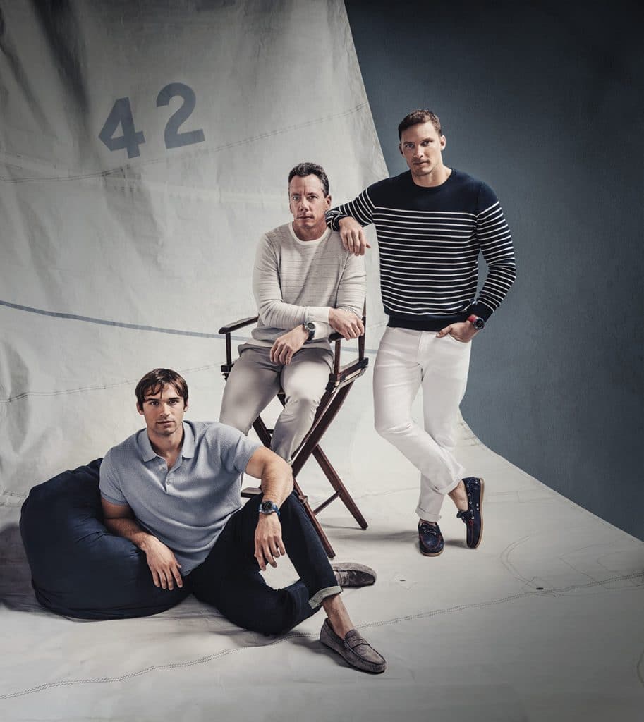 Tre menn med Garmin Marq-klokker