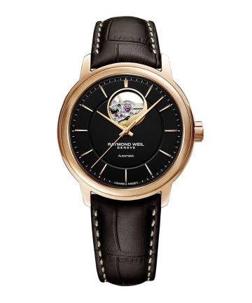 Raymond Weil Maestro Men's Automatic Visible Balance Wheel Brown Leather Watch 40mm - 2227-PC5-20021