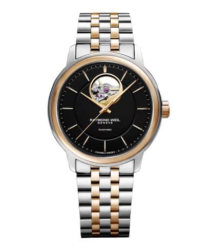 Raymond Weil Maestro Men's Automatic Visible Balance Wheel Two-Tone Bracelet Watch 40mm - 2227-SP5-20021