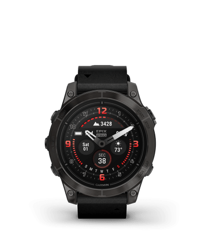 Garmin epix Pro (Gen 2) – Sapphire Edition 47mm, Carbon Gray, Leather