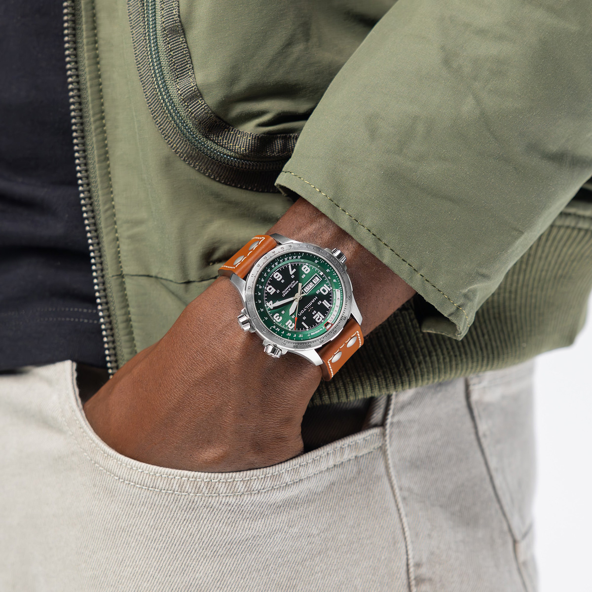 Hamilton Khaki Aviation X-Wind Day Date Auto 45mm - H77735560 - Bilde 2