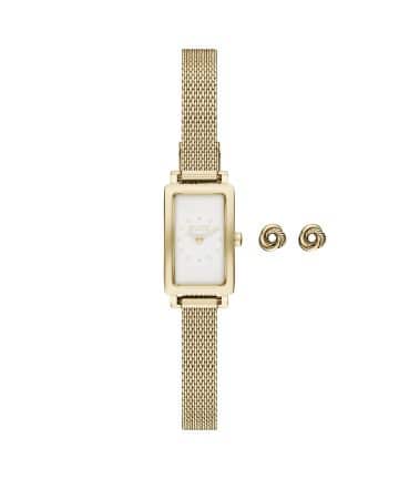 Skagen Hagen Micro Two-Hand Gold Stainless Steel Watch Gift Set - SKW1158SET