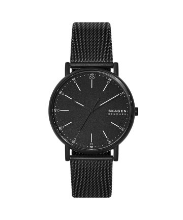 Skagen Signatur Three-Hand Midnight Steel Mesh Watch - SKW6579