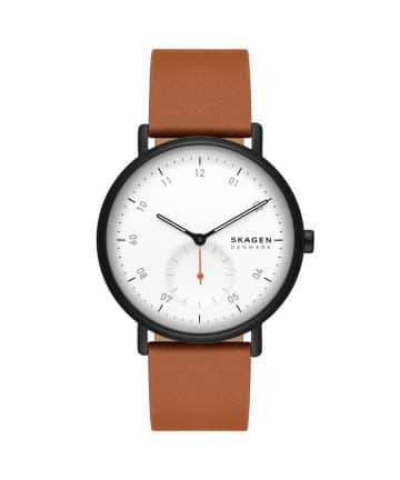 Skagen Kuppel Two-Hand Sub-Second Brown Leather Watch - SKW6889