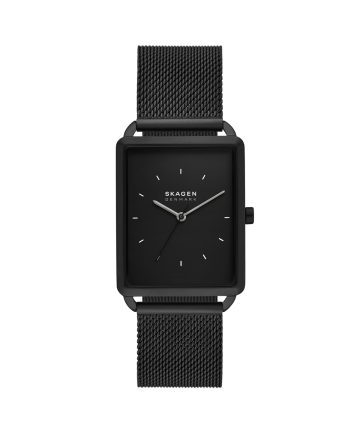 Skagen Hagen Three-Hand Black Stainless Steel Mesh Watch - SKW6928