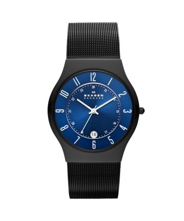 Skagen Sundby Titanium and Midnight Steel Mesh Watch - T233XLTMN