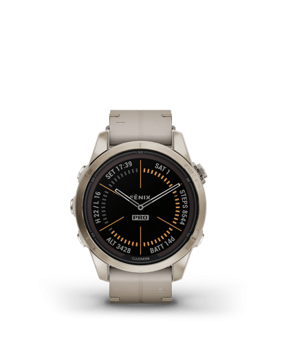 Garmin fēnix 7S Pro – Sapphire Solar Edition, Soft Gold, Leather